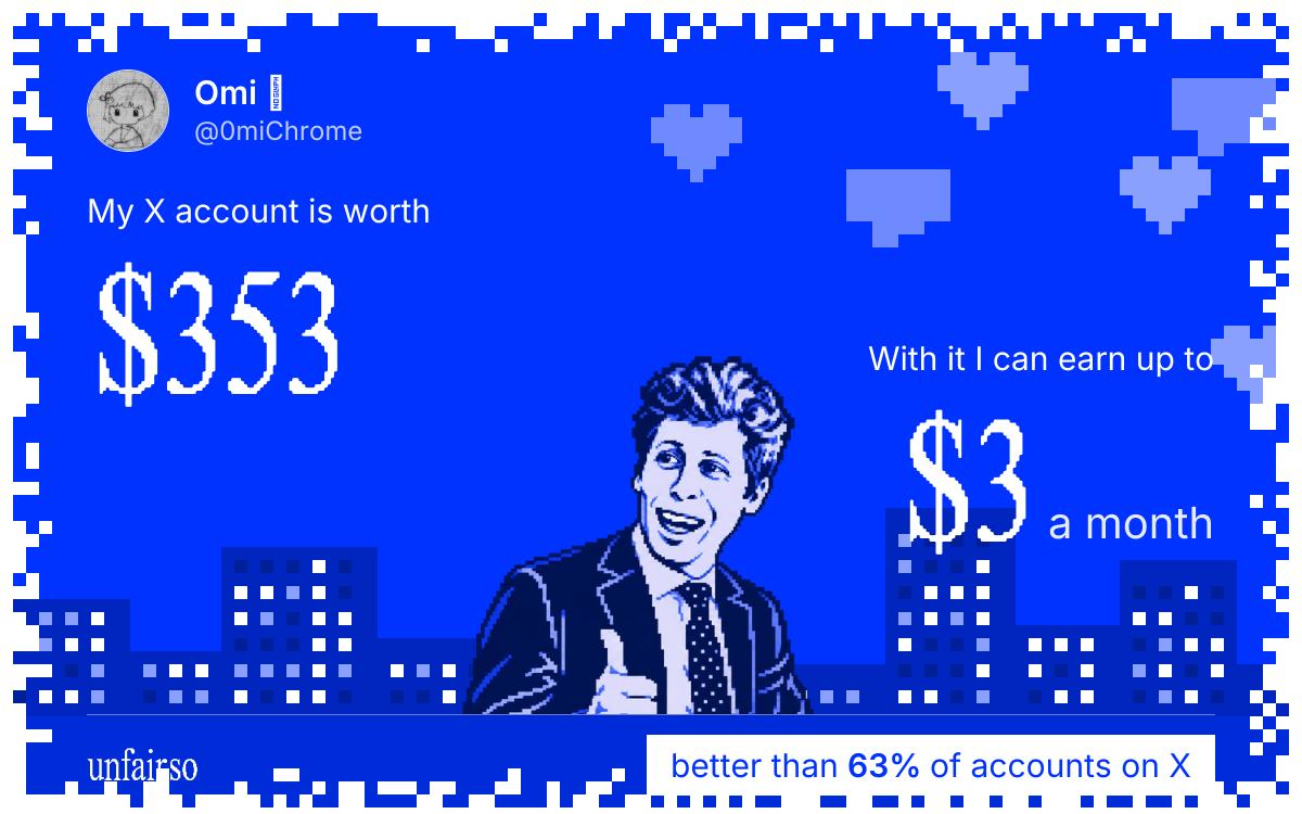 Omi ✦'s X account can earn up to $3 a month