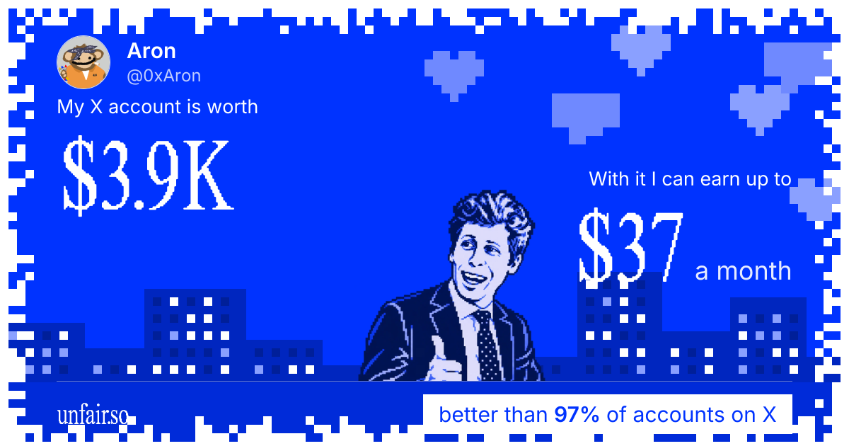 Aron's X account can earn up to $37 a month