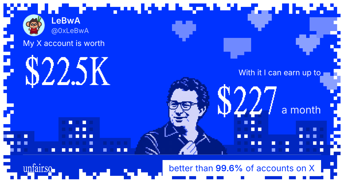LeBwA's X account can earn up to $227 a month