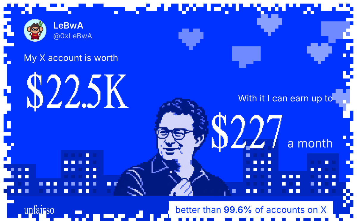 LeBwA's X account can earn up to $227 a month