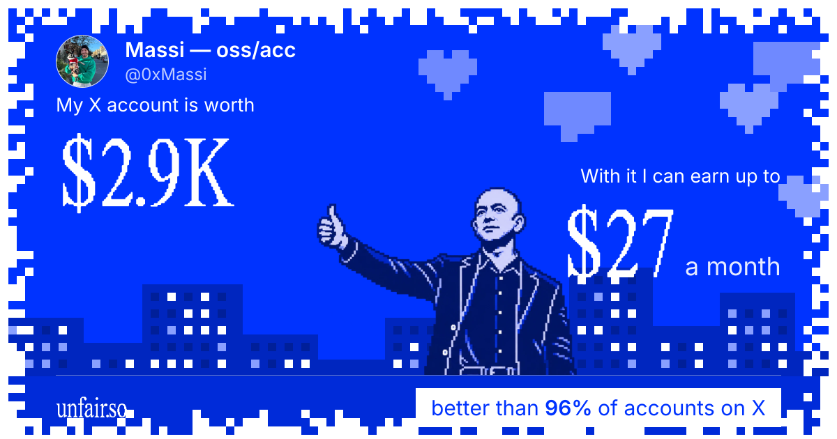 Massi — oss/acc's X account can earn up to $27 a month