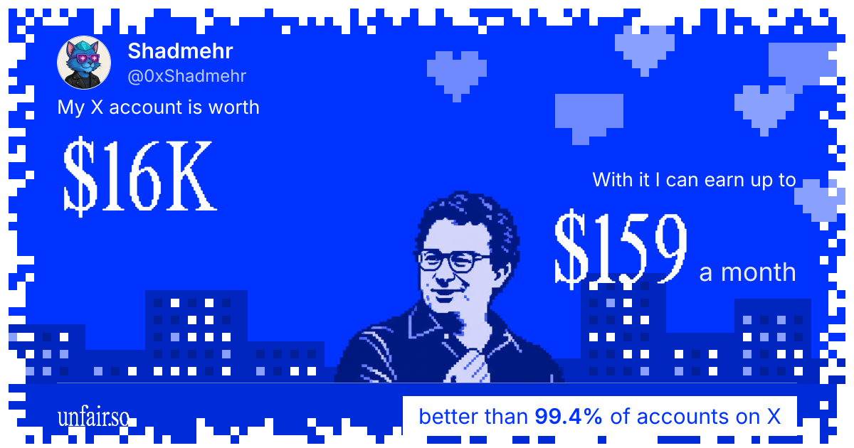 Shadmehr's X account can earn up to $159 a month