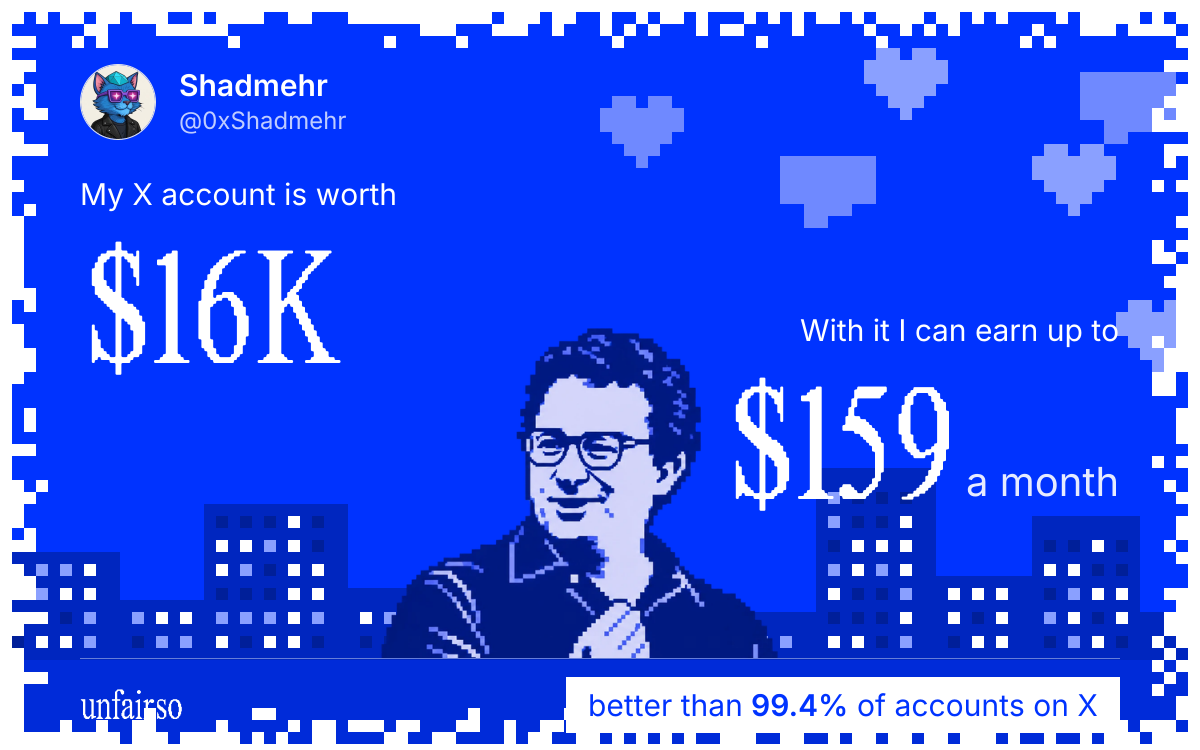 Shadmehr's X account can earn up to $159 a month