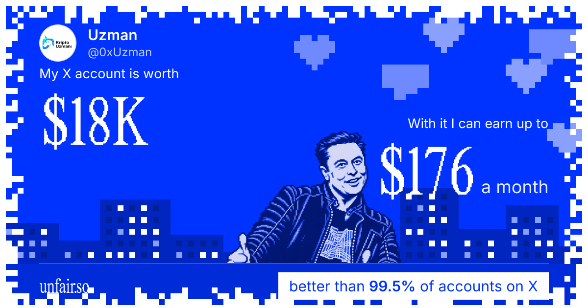 Uzman's X account can earn up to $176 a month