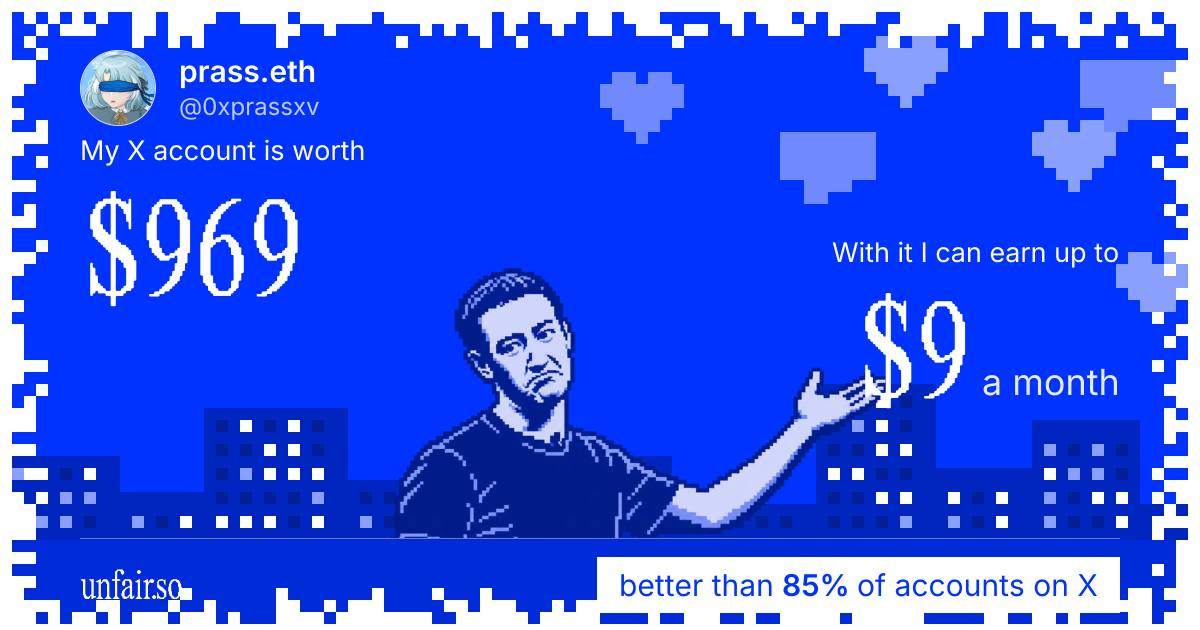 prass.eth's X account can earn up to $9 a month