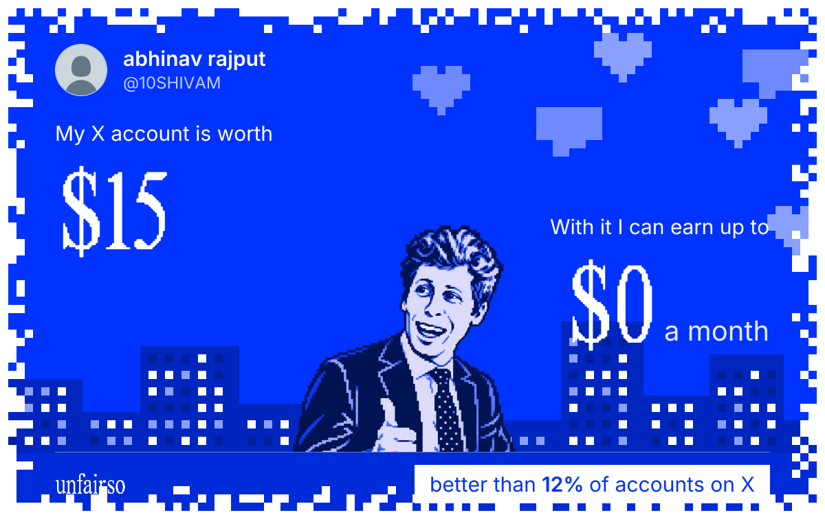 abhinav rajput's X account can earn up to $0 a month