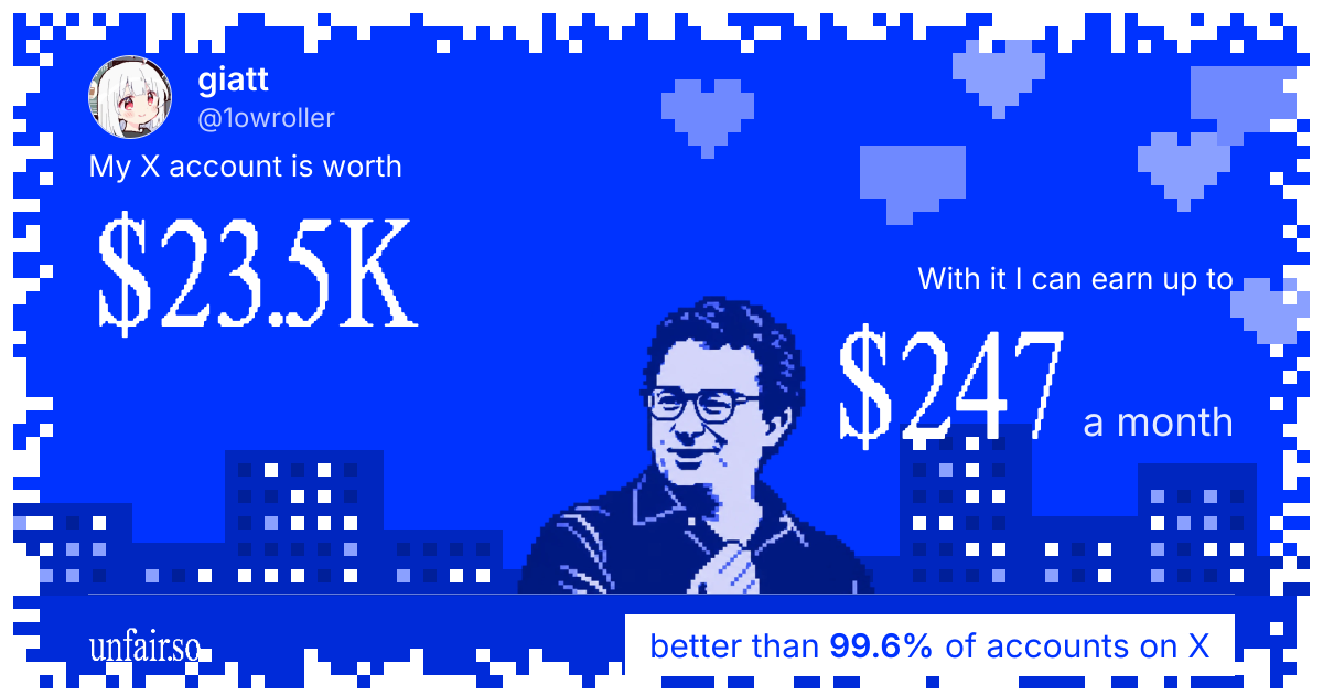 giatt's X account can earn up to $247 a month