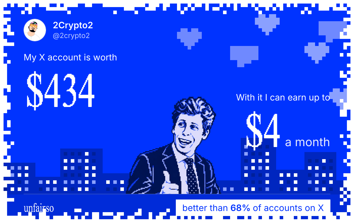 2Crypto2's X account can earn up to $4 a month