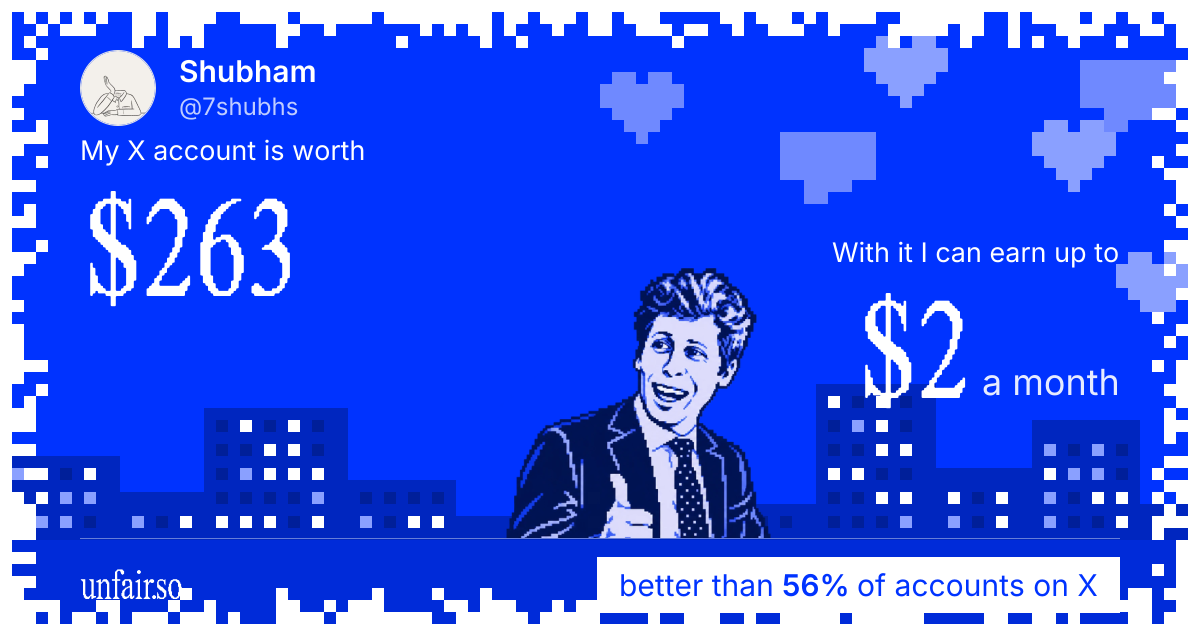 Shubham's X account can earn up to $2 a month