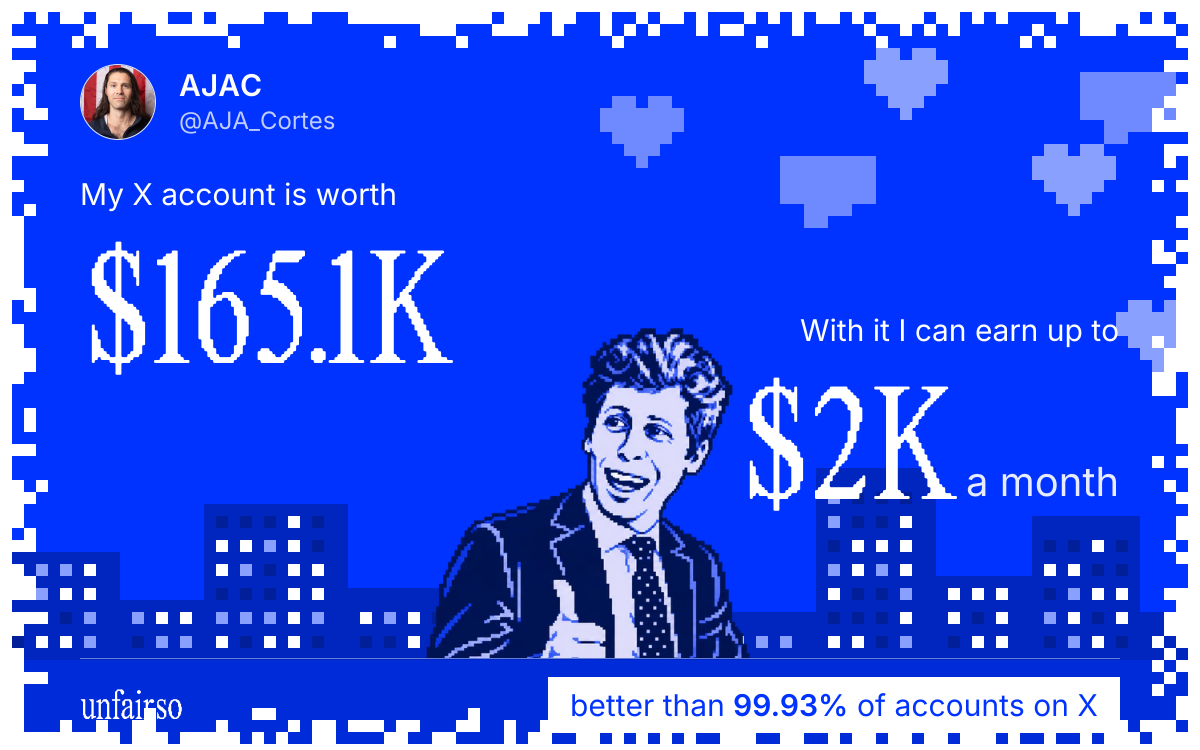 AJAC's X account can earn up to $2K a month