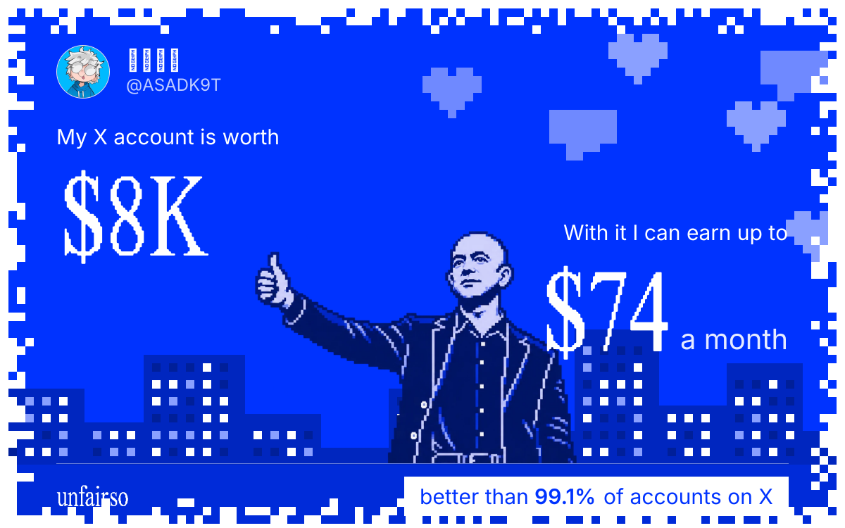 𝖠𝖲𝖠𝖣's X account can earn up to $74 a month