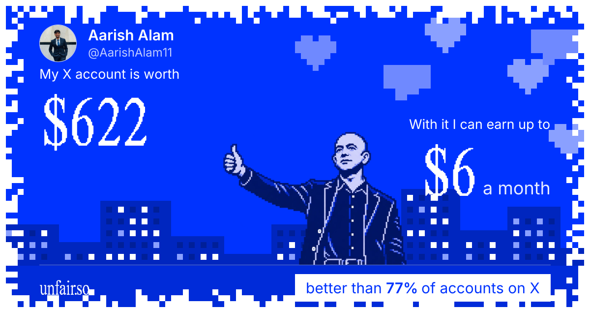 Aarish Alam's X account can earn up to $6 a month