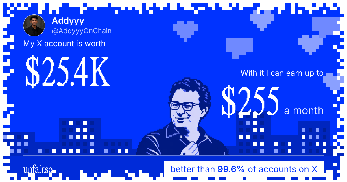 Addyyy's X account can earn up to $255 a month
