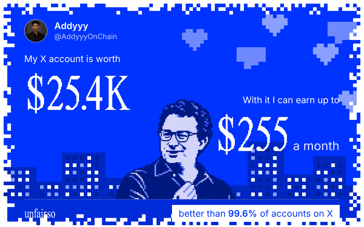 Addyyy's X account can earn up to $255 a month