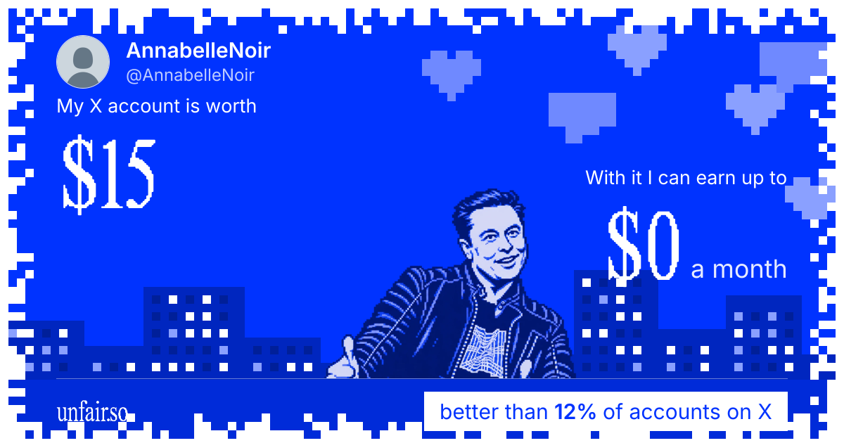 AnnabelleNoir's X account can earn up to $0 a month