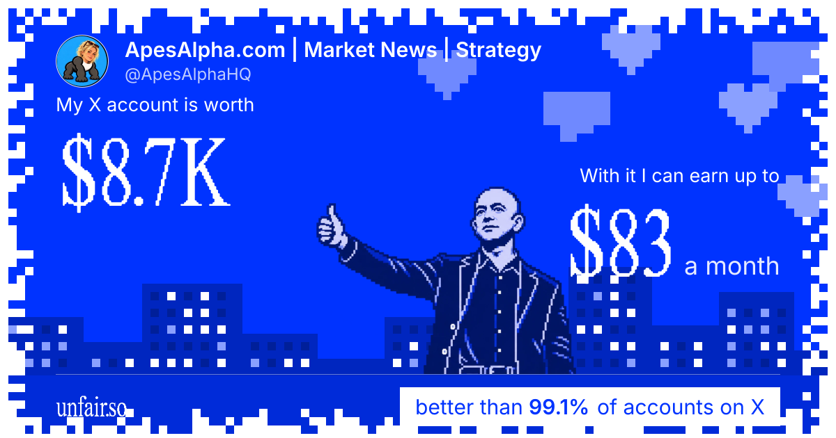 ApesAlpha.com | Market News | Strategy's X account can earn up to $83 a month