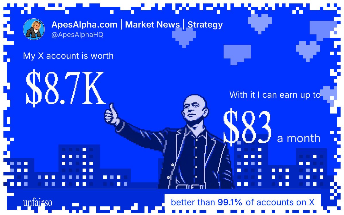 ApesAlpha.com | Market News | Strategy's X account can earn up to $83 a month