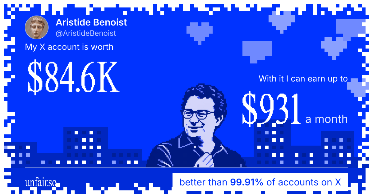 Aristide Benoist's X account can earn up to $931 a month