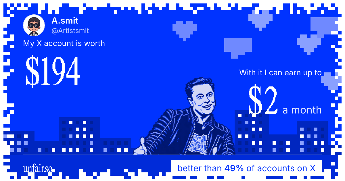 A.smit's X account can earn up to $2 a month