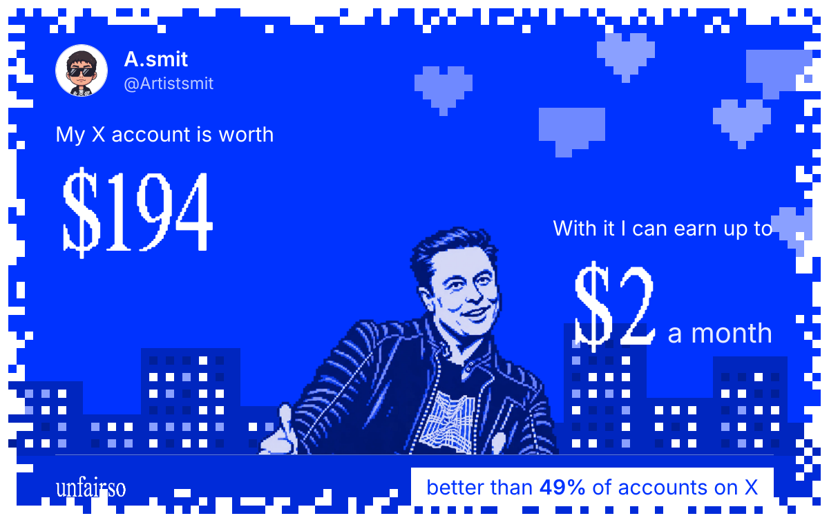 A.smit's X account can earn up to $2 a month