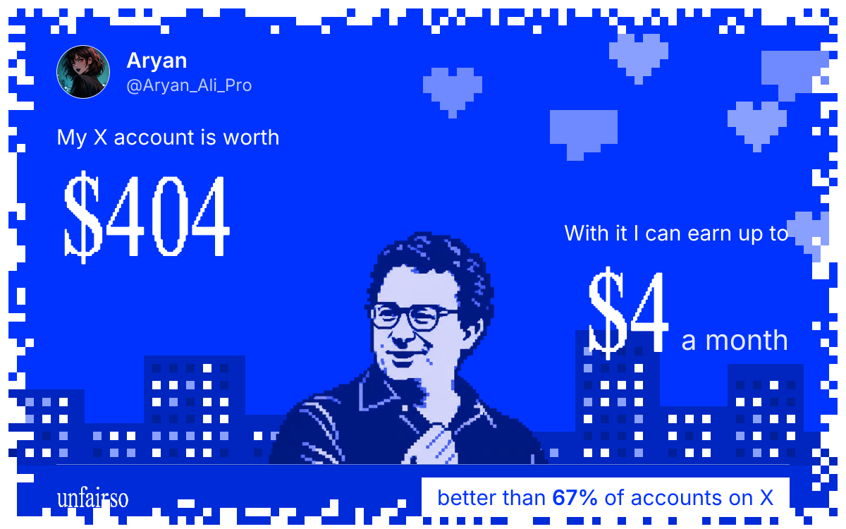 Aryan's X account can earn up to $4 a month