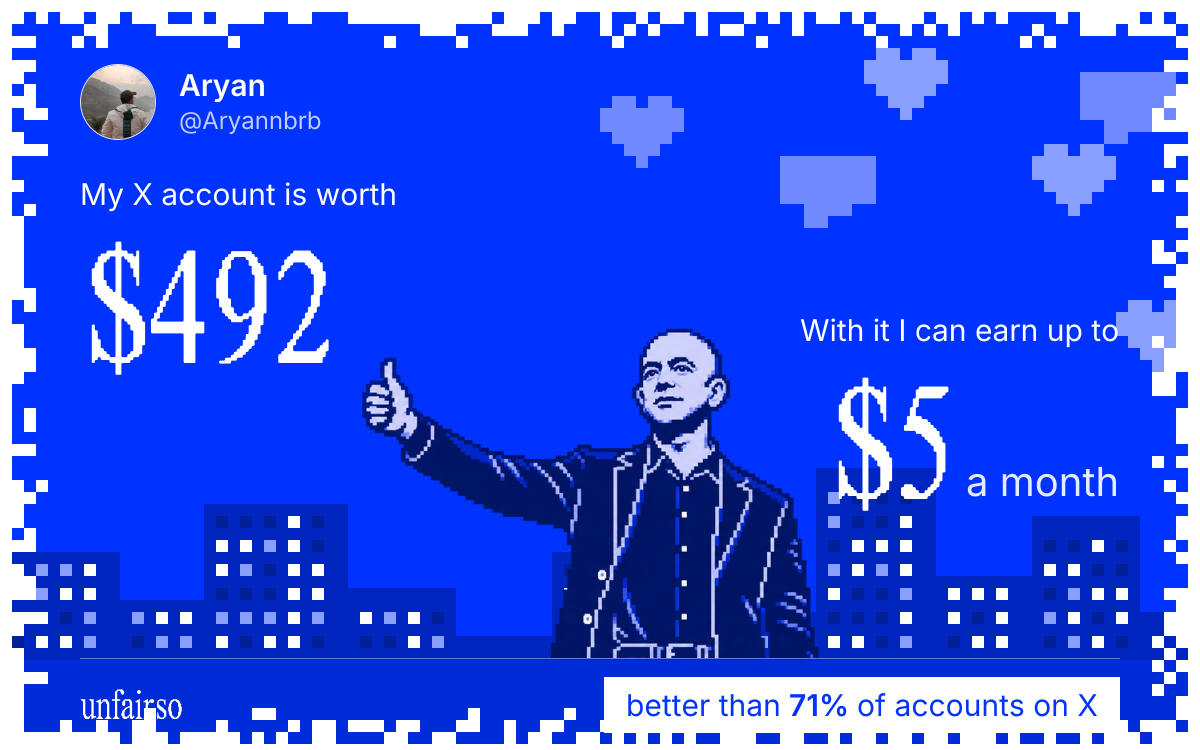 Aryan's X account can earn up to $5 a month