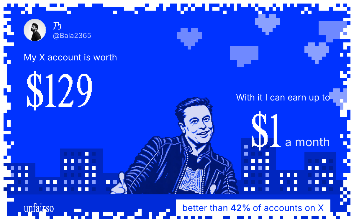 乃's X account can earn up to $1 a month