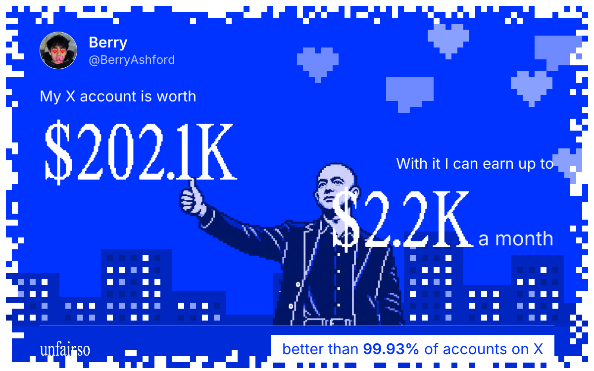 Berry's X account can earn up to $2.2K a month