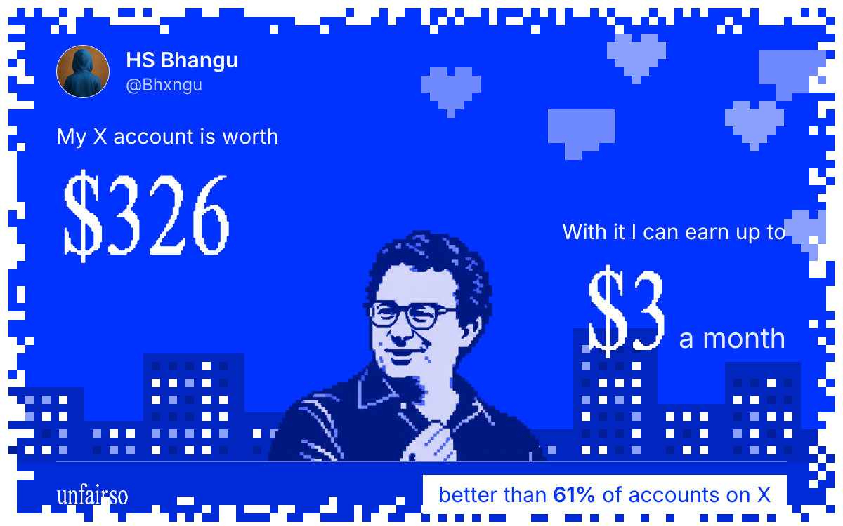 HS Bhangu's X account can earn up to $3 a month