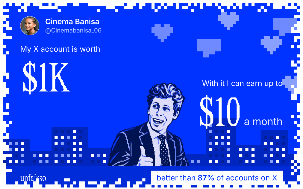 Cinema Banisa's X account can earn up to $10 a month