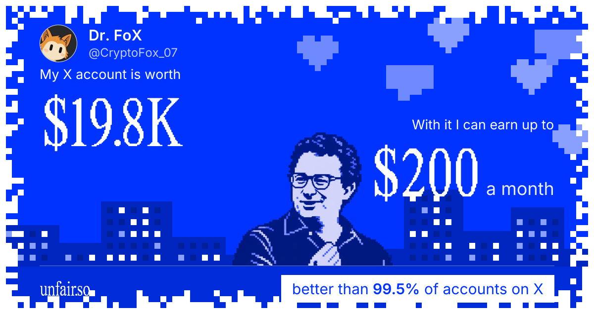 Dr. FoX's X account can earn up to $200 a month