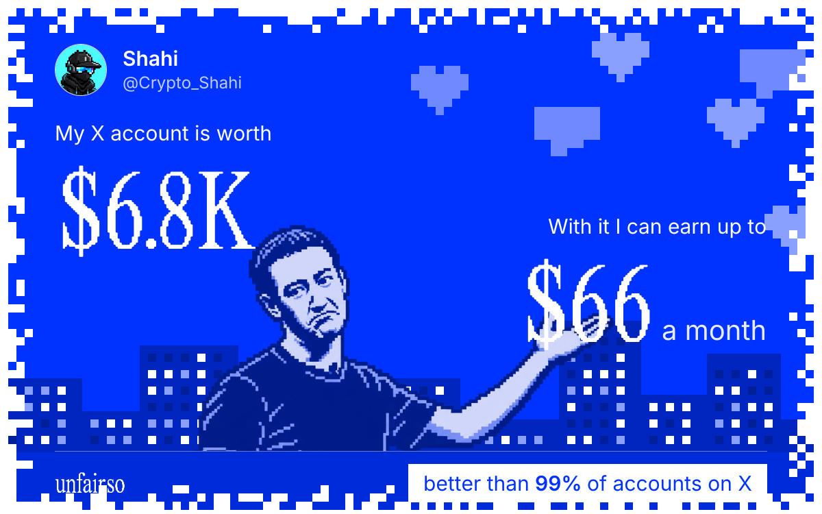 Shahi's X account can earn up to $66 a month