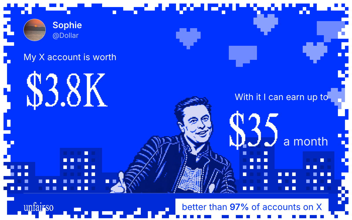 Sophie's X account can earn up to $35 a month