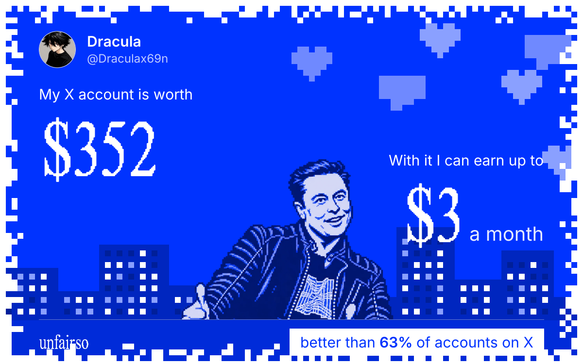 Dracula's X account can earn up to $3 a month
