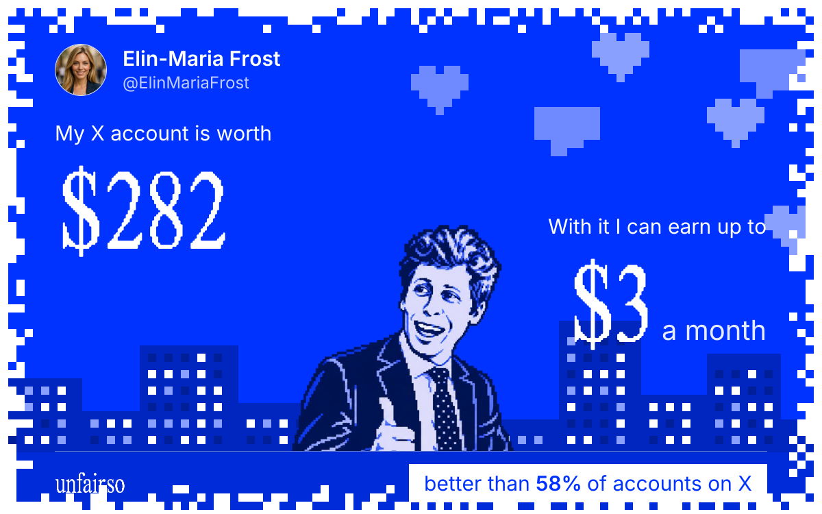 Elin-Maria Frost's X account can earn up to $2 a month