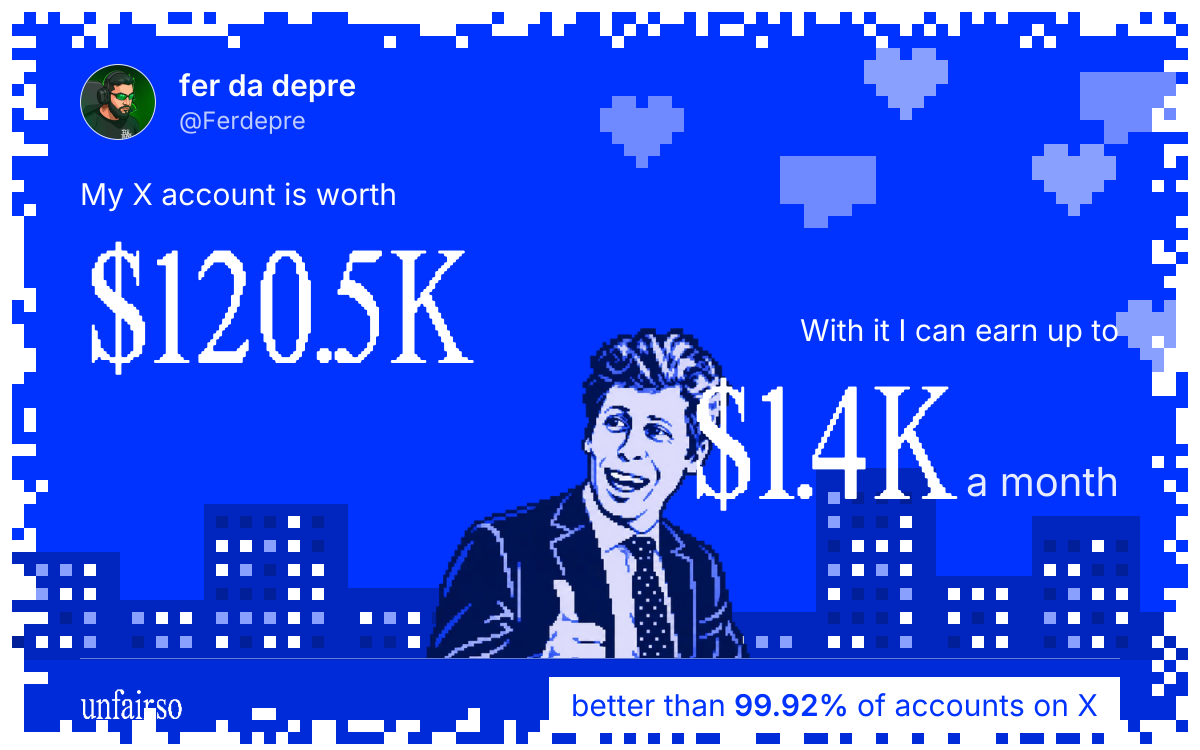 fer da depre's X account can earn up to $1.4K a month