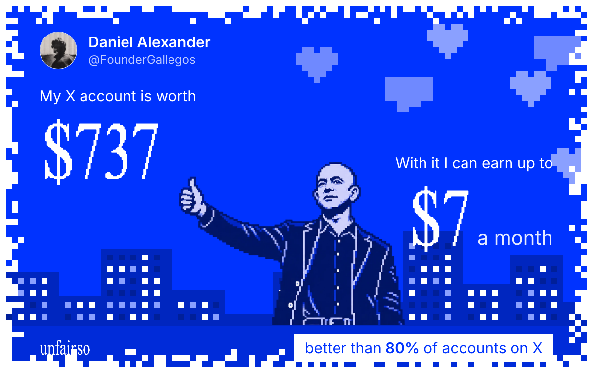 Daniel Alexander's X account can earn up to $7 a month
