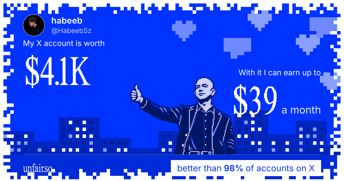 habeeb's X account can earn up to $39 a month