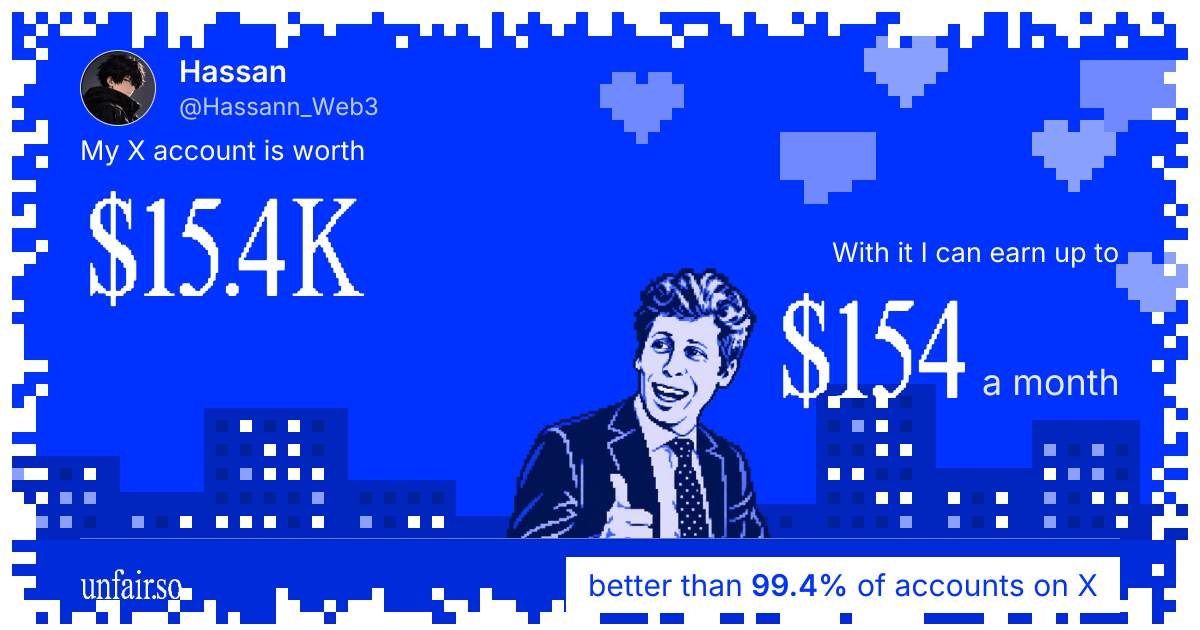 Hassan's X account can earn up to $154 a month