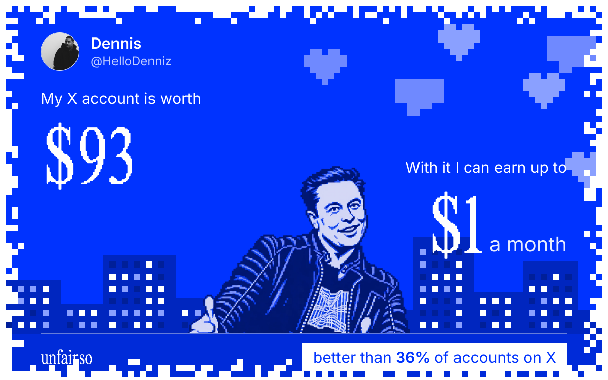 Dennis's X account can earn up to $1 a month