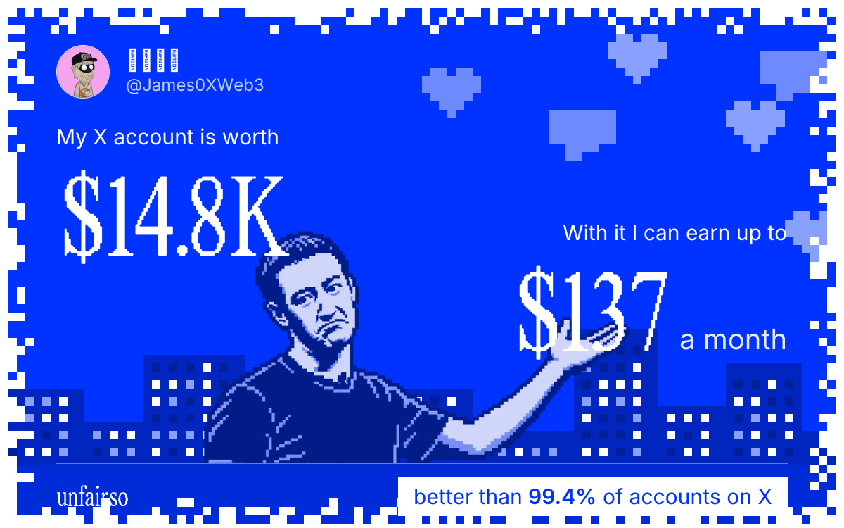 ๐๐ฎ๐ฐ๐ธ's X account can earn up to $137 a month