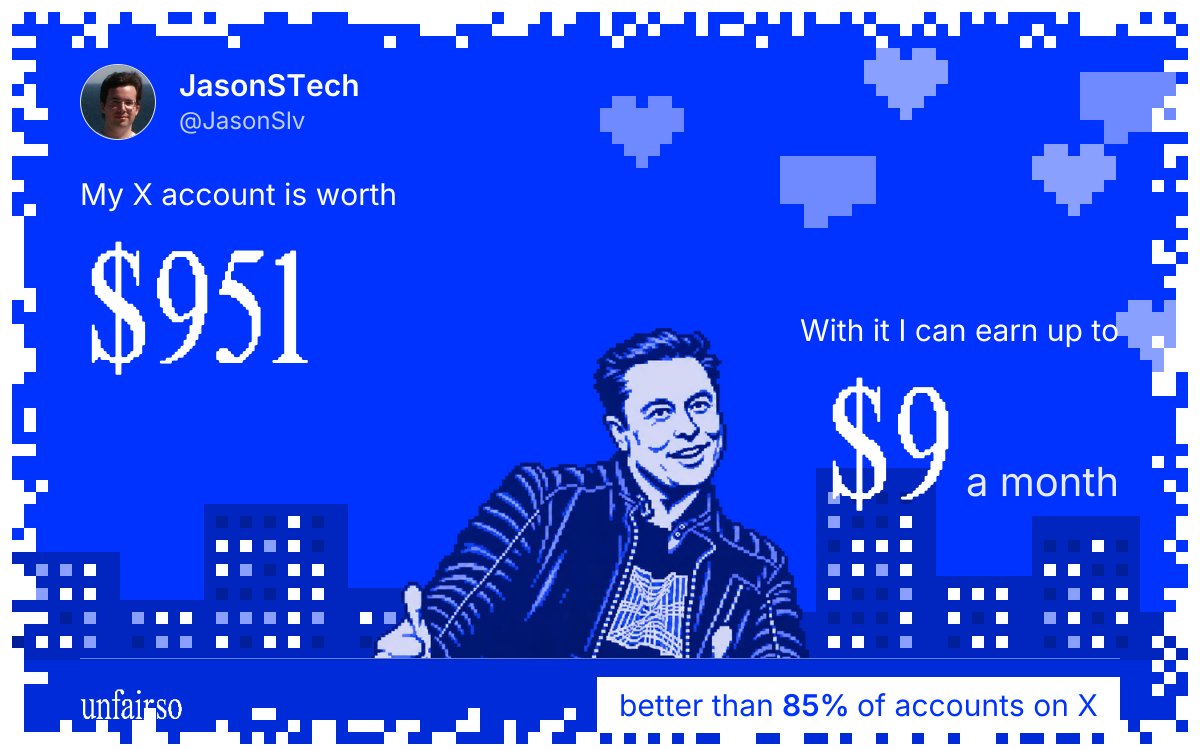 JasonSTech's X account can earn up to $9 a month
