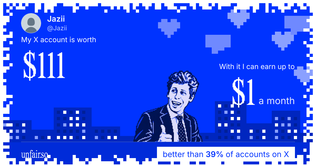 Jazii's X account can earn up to $1 a month