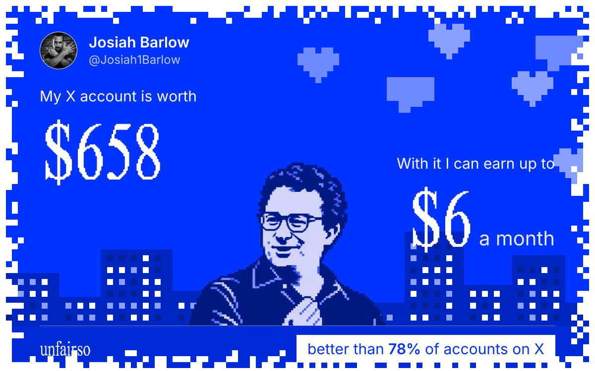 Josiah Barlow's X account can earn up to $6 a month