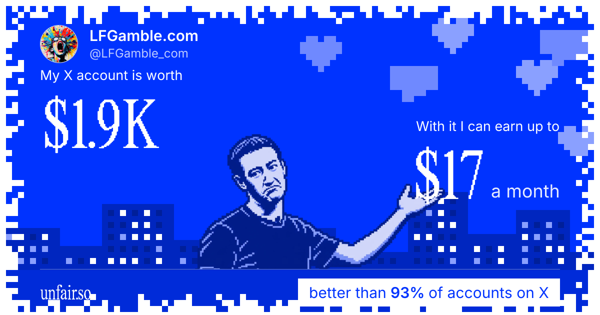 LFGamble.com's X account can earn up to $17 a month