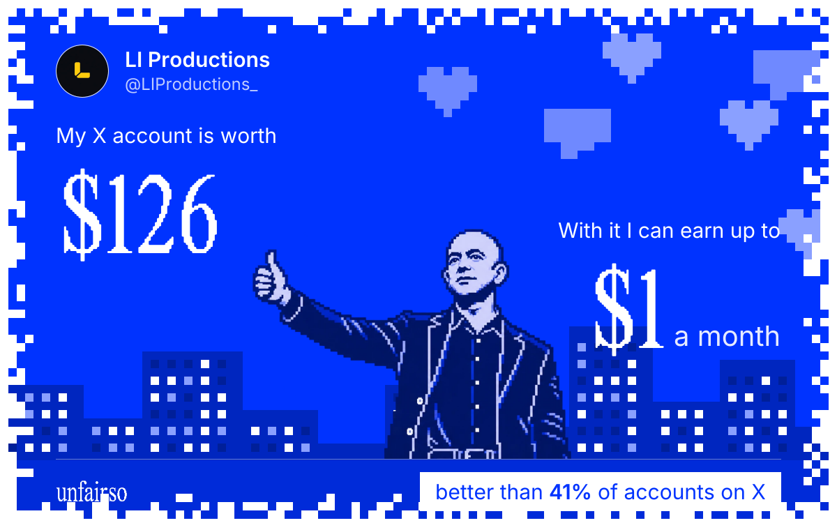 LI Productions's X account can earn up to $1 a month