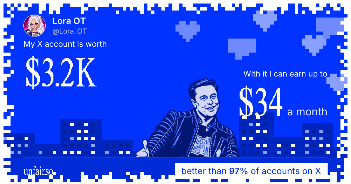 Lora OT's X account can earn up to $34 a month