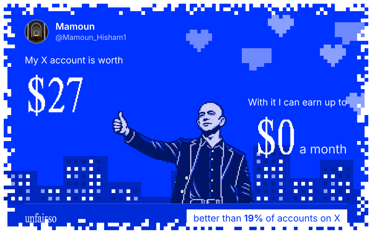 Mamoun's X account can earn up to $0 a month