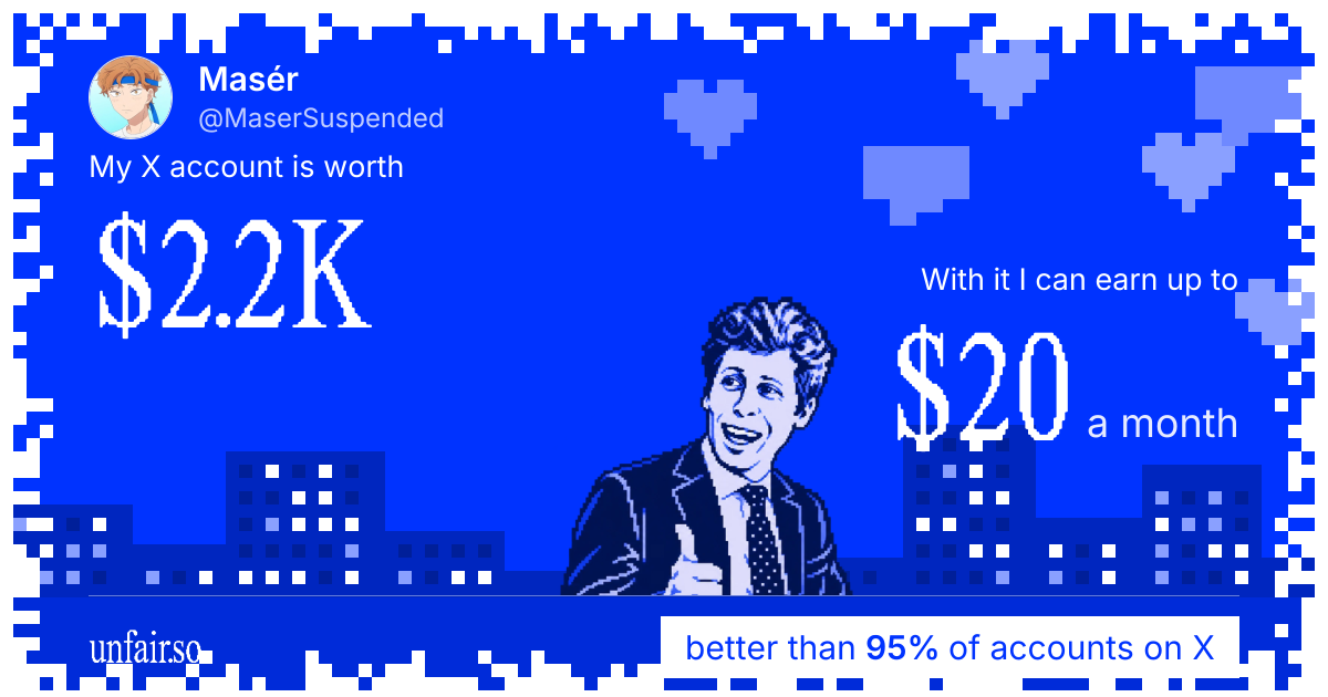 Masér's X account can earn up to $20 a month