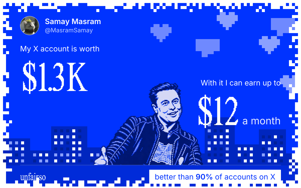 Samay Masram's X account can earn up to $12 a month